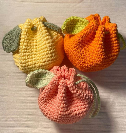 Orange/ lemon pouches 
Handmade